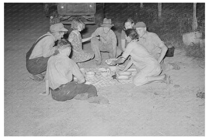 Migrant Family Meal July 1939 Oklahoma Great Depression - Available at KNOWOL