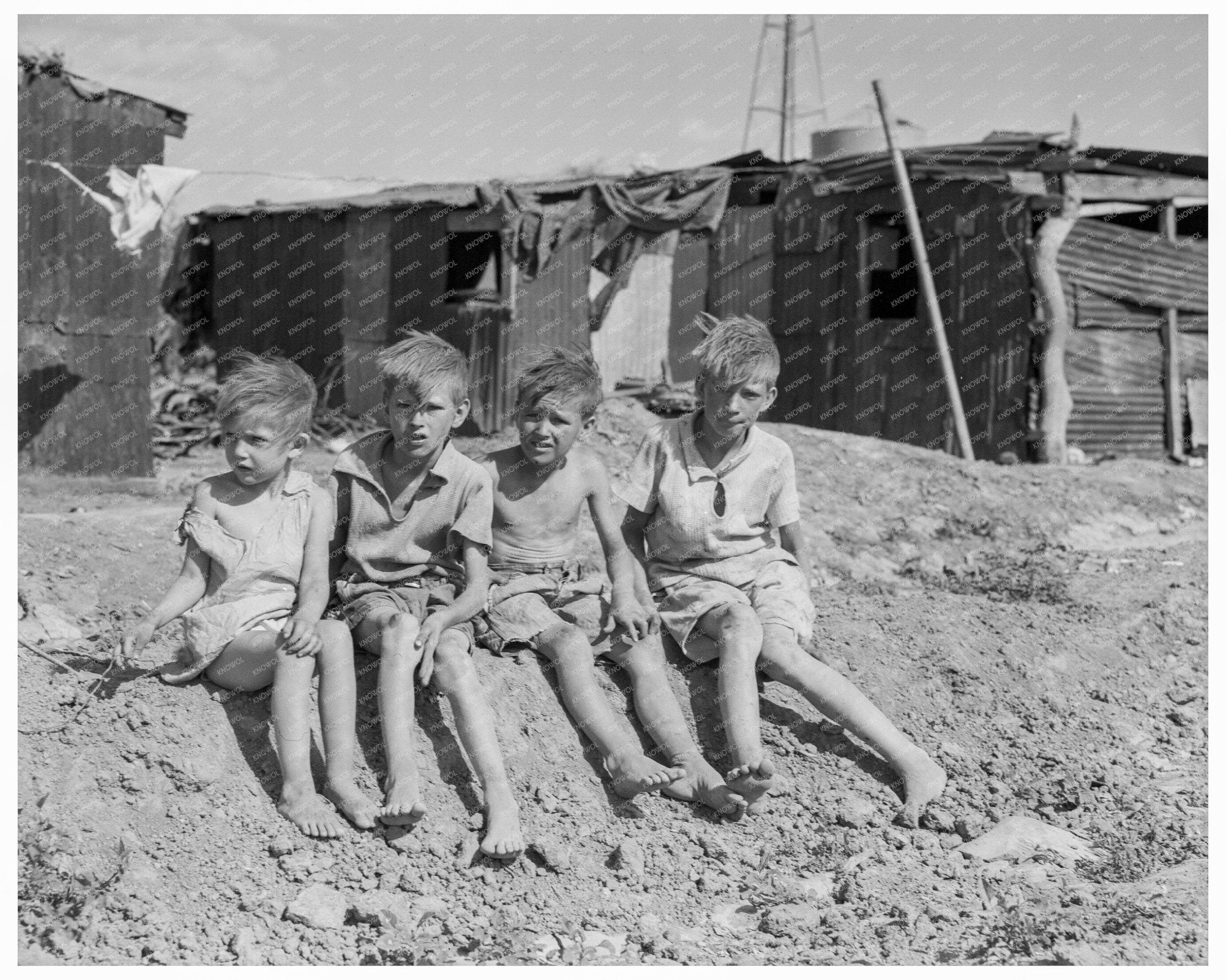 Migrant Family of Eight in Sweetwater Oklahoma 1937 - Available at KNOWOL