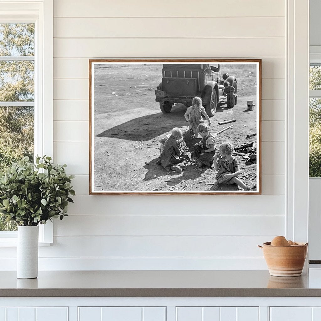 Migrant Family Picking Cotton Fresno California 1936 - Available at KNOWOL