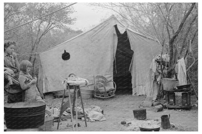 Migrant Family Tent Home Arizona Texas 1939 - Available at KNOWOL