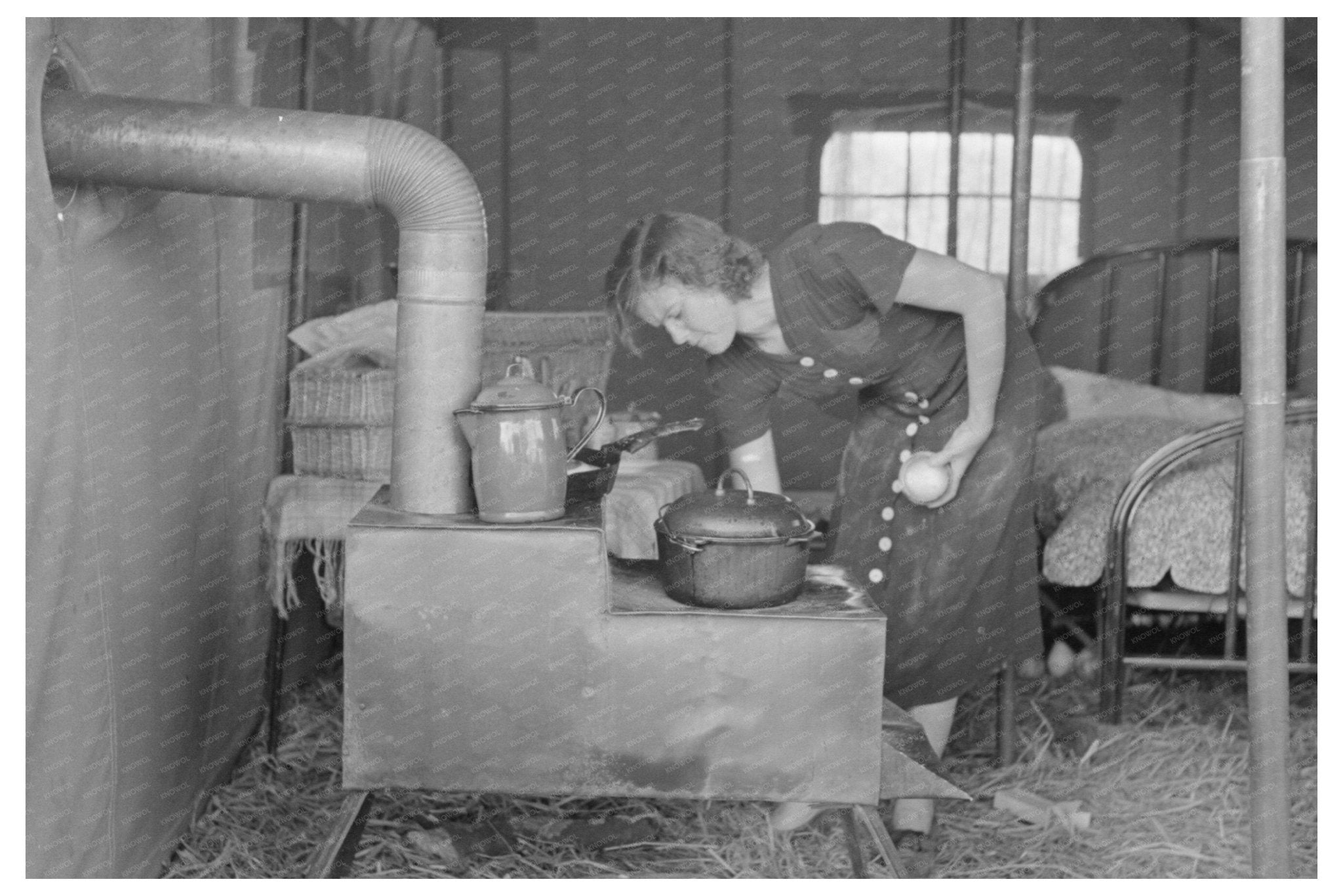 Migrant Stove Maker Tent Louisiana October 1938 - Available at KNOWOL