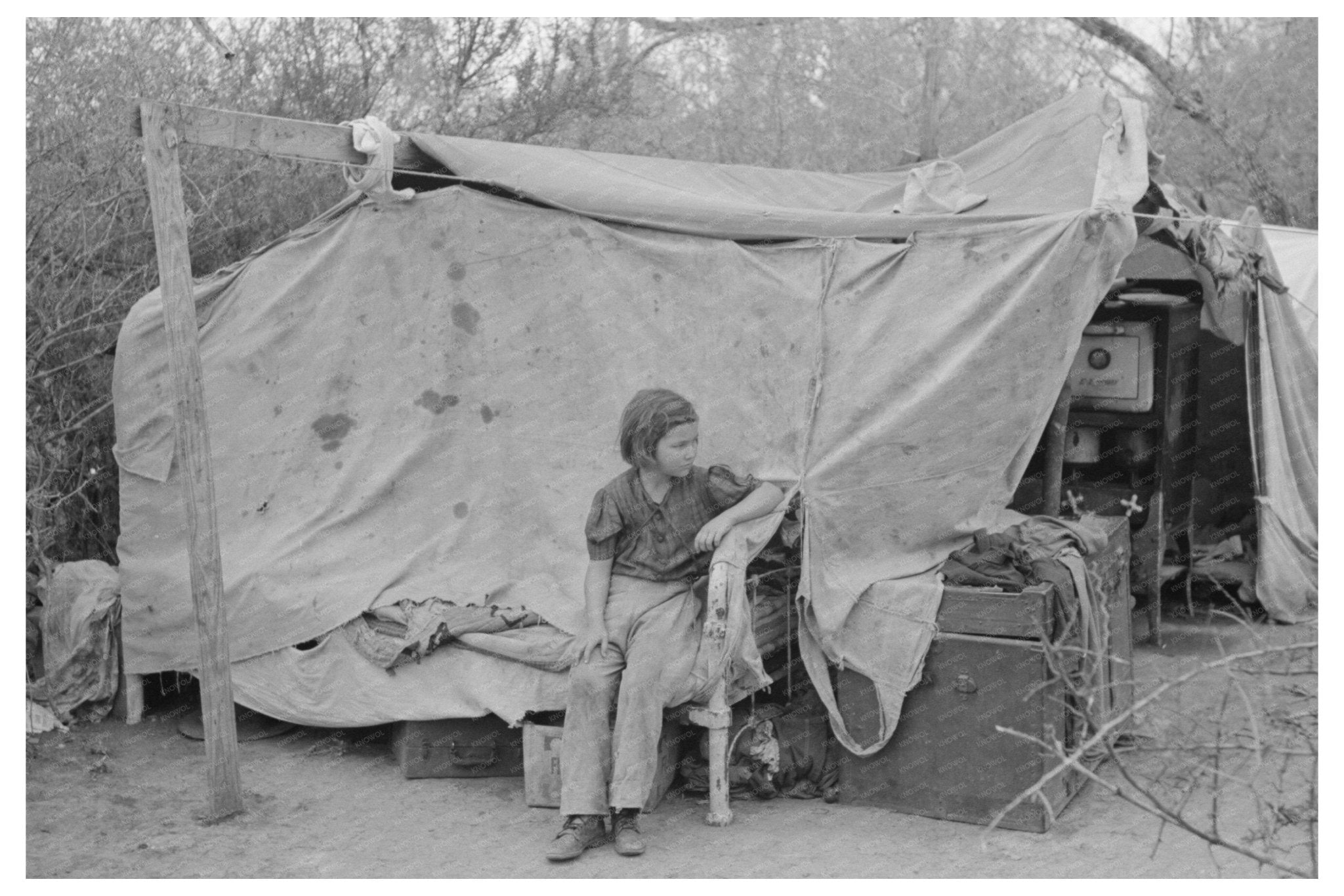 Migrant Tent Home in Harlingen Texas February 1939 - Available at KNOWOL