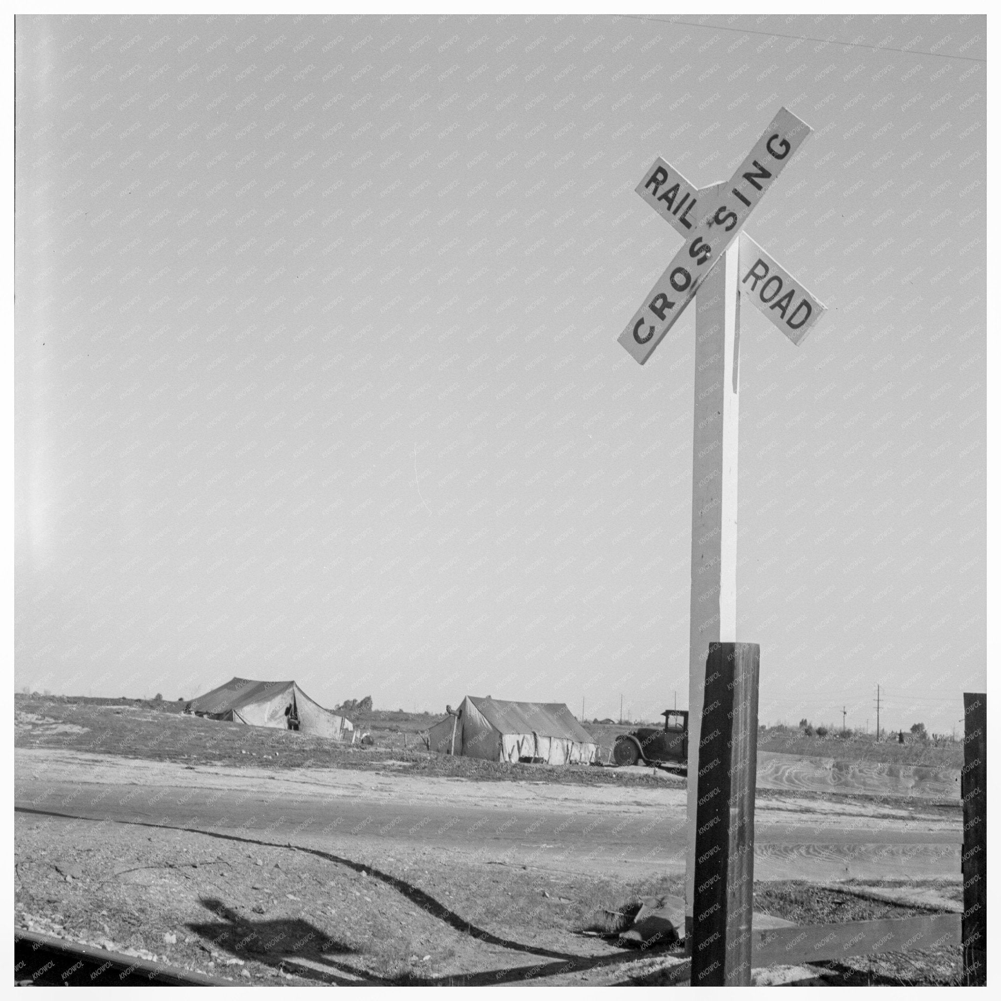 Migrant Tents Near Fresno California February 1939 - Available at KNOWOL