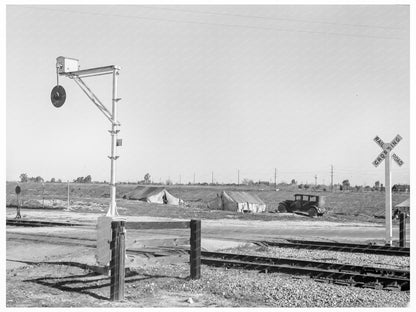 Migrant Tents near Southern Pacific Railroad Fresno 1939 - Available at KNOWOL