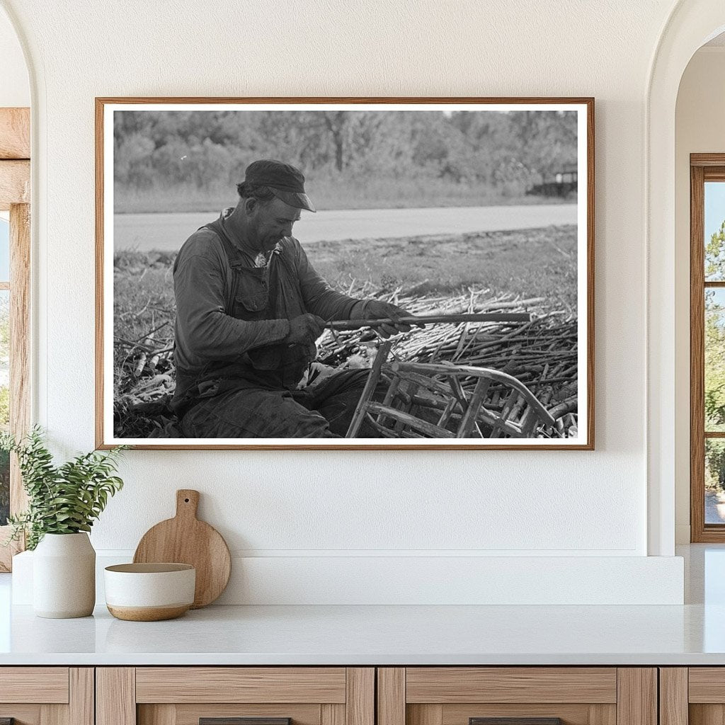 Migrant Worker Making Cane Chairs Paradis Louisiana 1938 - Available at KNOWOL