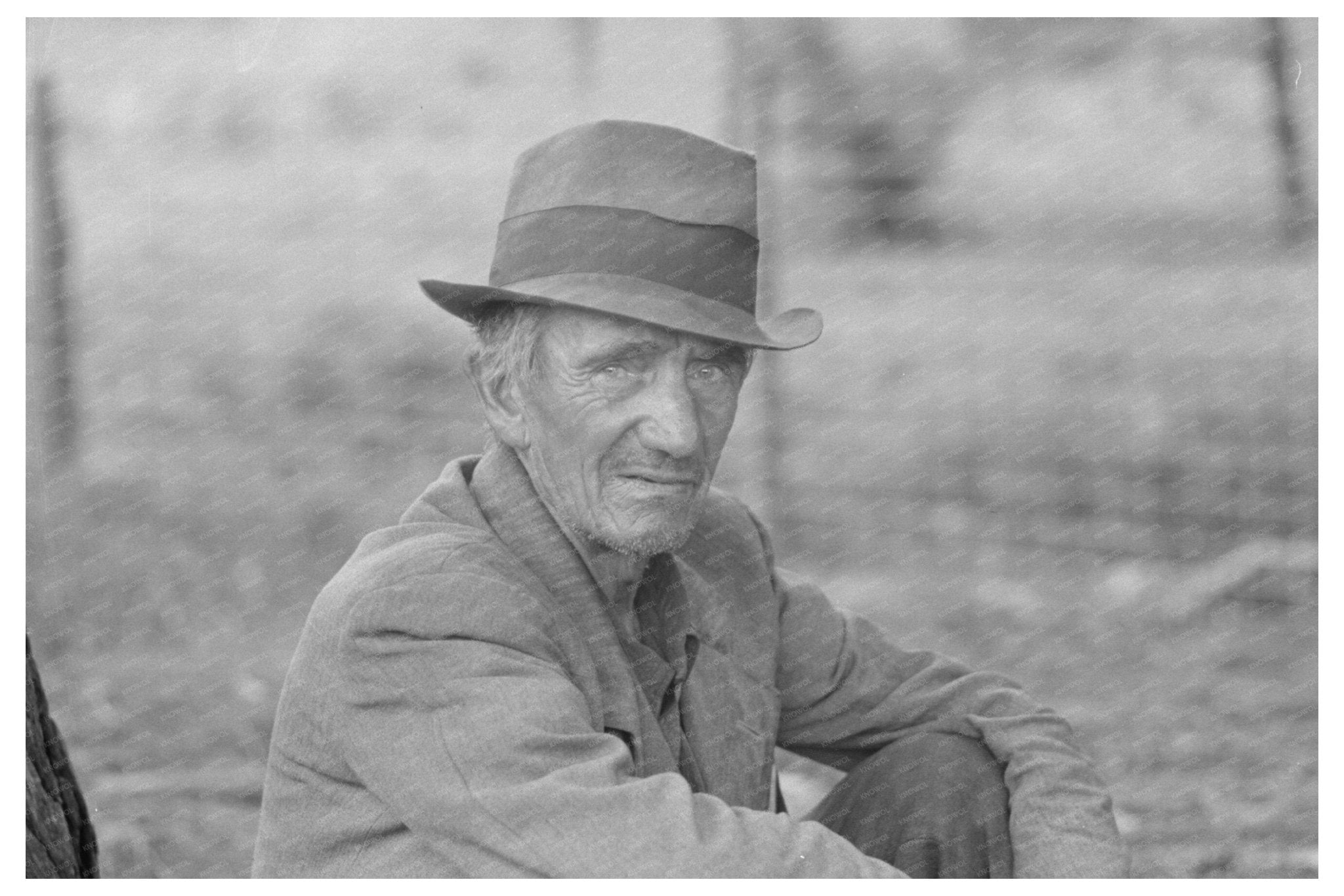 Migrant Worker Resting in Hancock County Mississippi 1938 - Available at KNOWOL