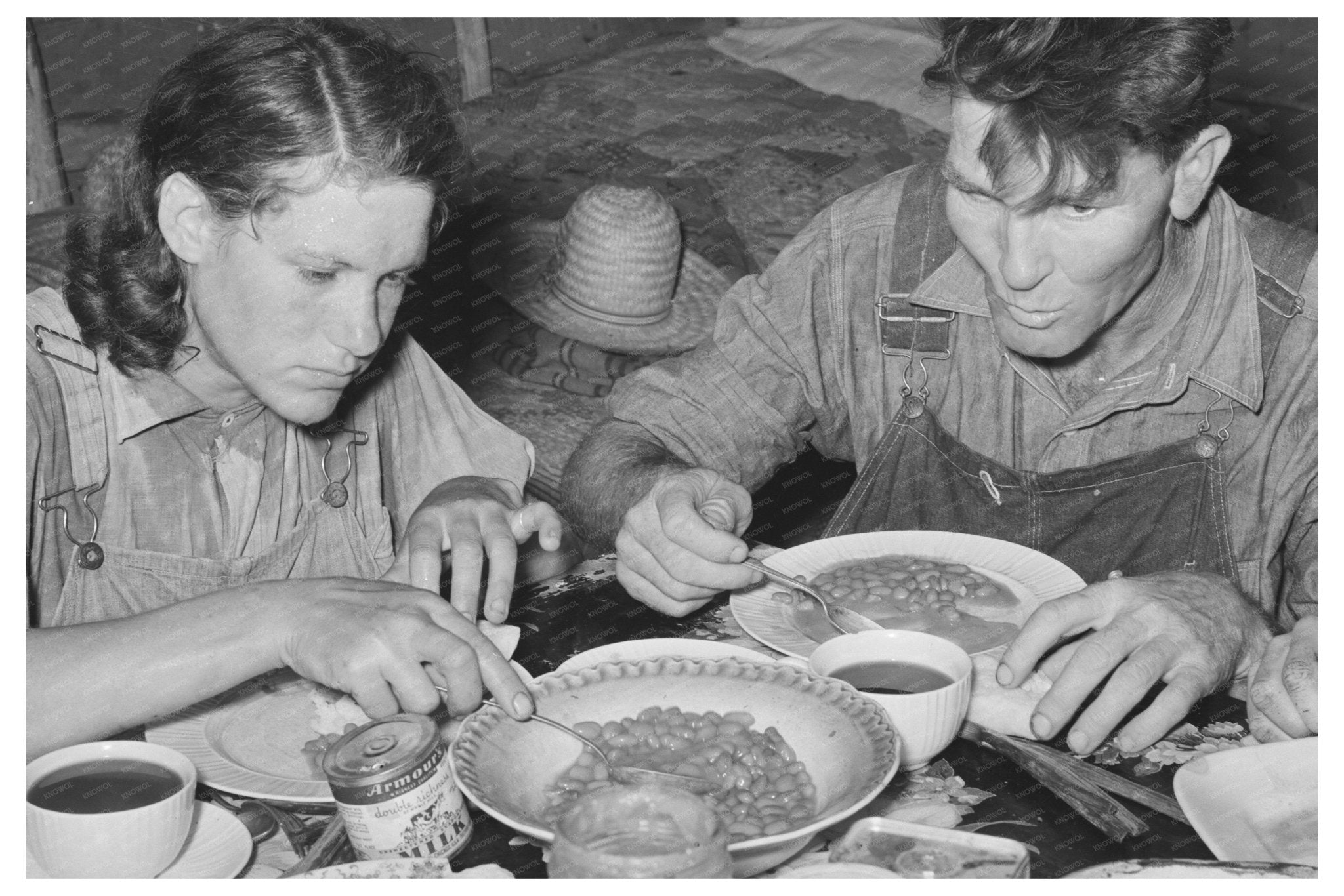 Migrant Workers Dinner in Webbers Falls Oklahoma 1939 - Available at KNOWOL