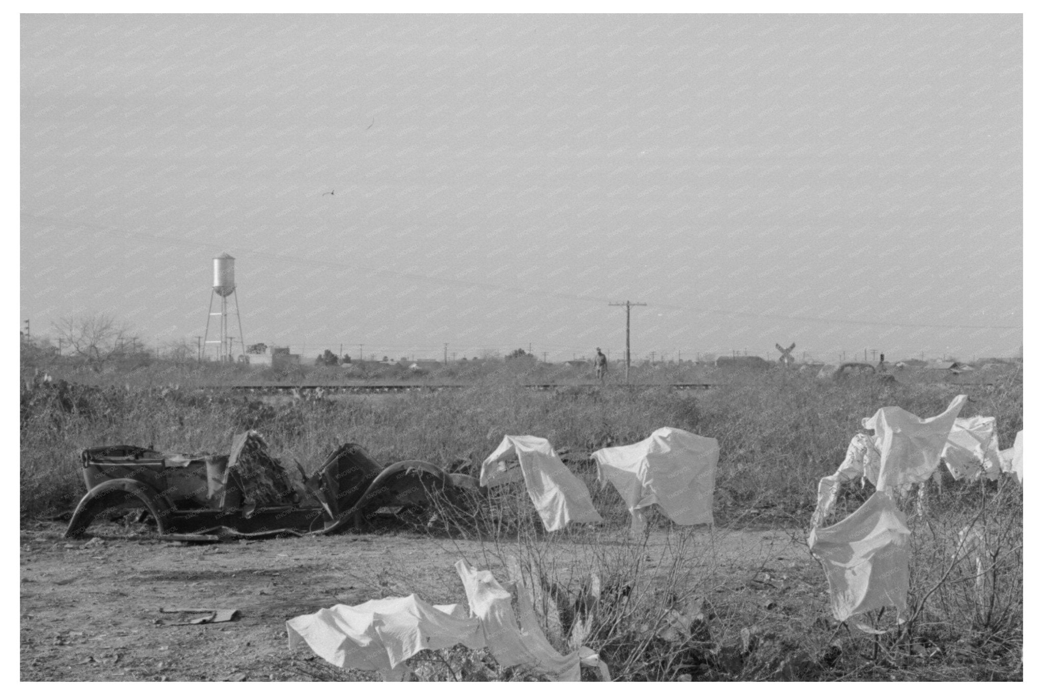 Migrant Workers Laundry in Edinburg Texas February 1939 - Available at KNOWOL