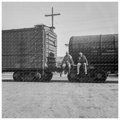 Migrant Workers on Oil Tank Cars Kingsbury California 1938 - Available at KNOWOL