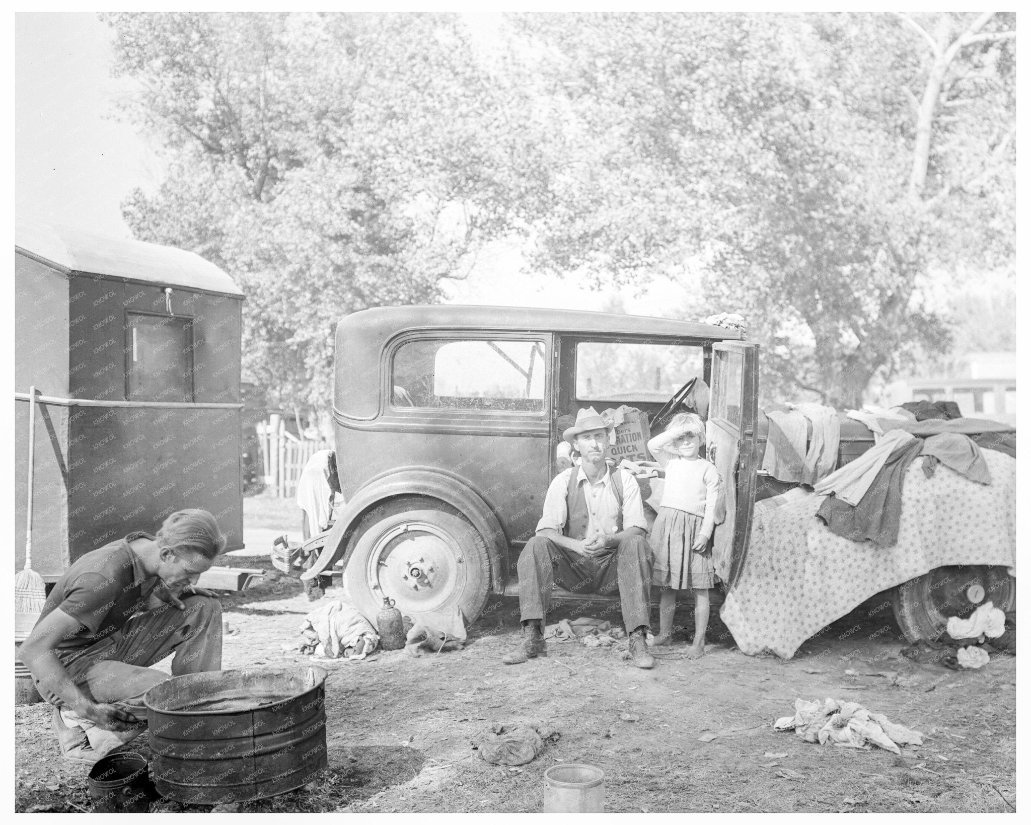 Migratory Family in California Auto Camp 1936 - Available at KNOWOL