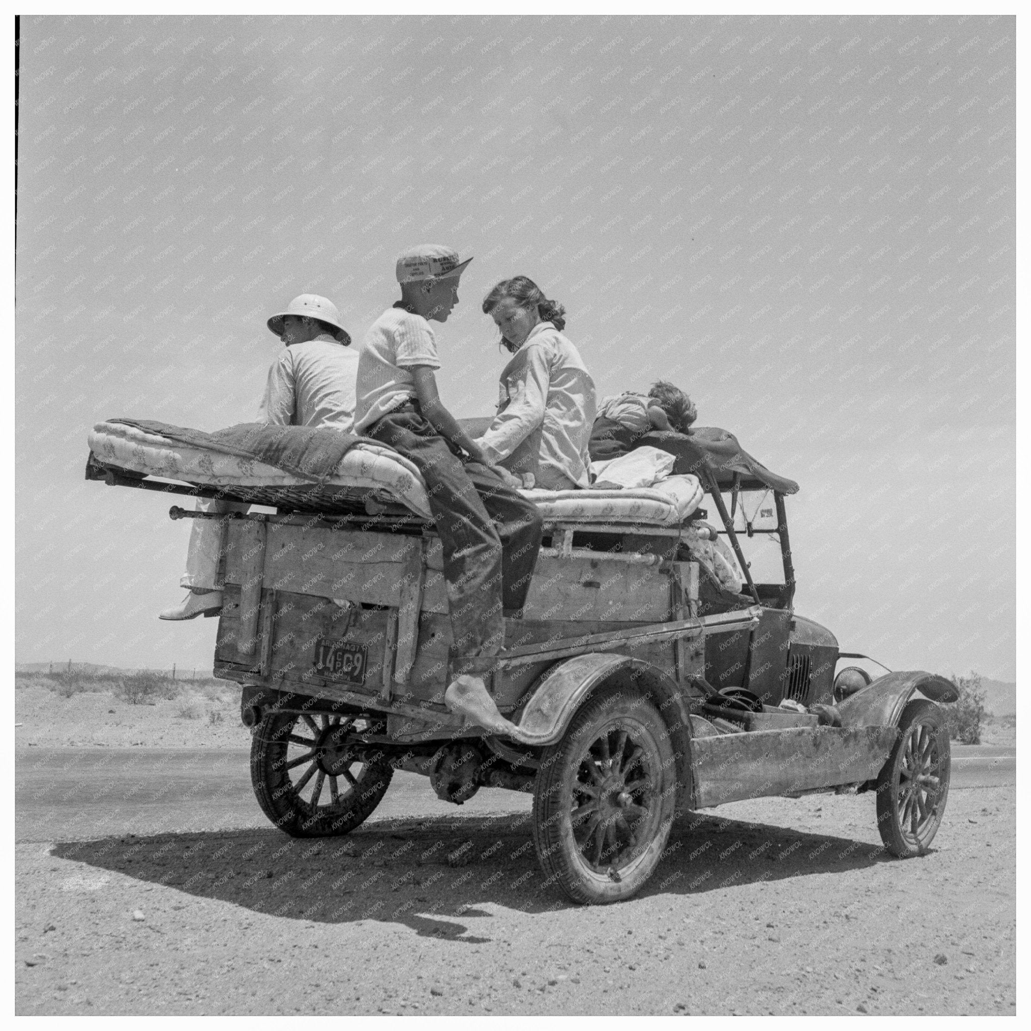 Migratory Family Traveling Desert for Work May 1937 - Available at KNOWOL