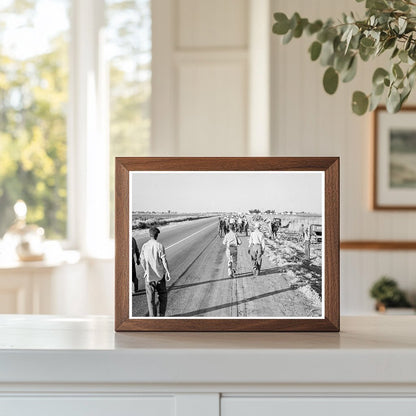 Migratory Workers Leaving Cotton Fields Los Banos 1939 - Available at KNOWOL