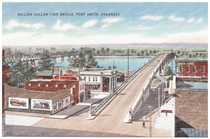 Million Dollar Free Bridge Fort Smith Arkansas 1916 Postcard - Available at KNOWOL