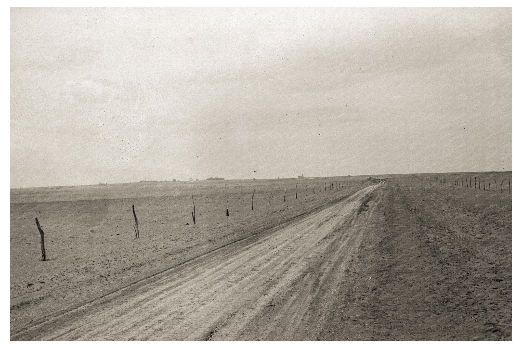 Mills New Mexico Landscape December 1935 Vintage Photo of Rolling Terrain and Farms - Available at KNOWOL