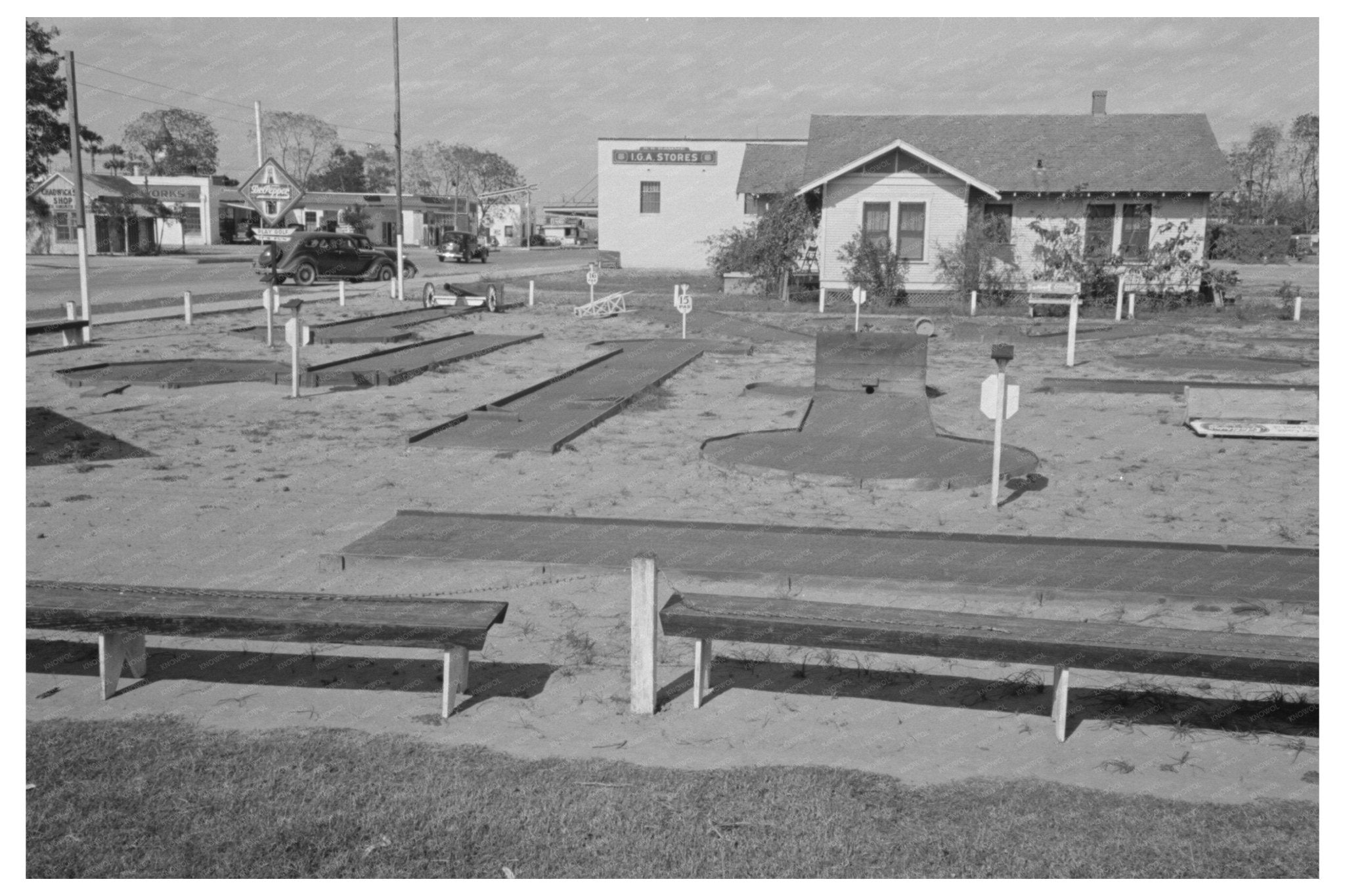 Miniature Golf Course in McAllen Texas February 1939 - Available at KNOWOL