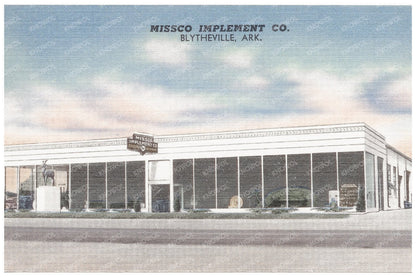 Missco Implement Company Postcard Blytheville Arkansas 1930s - Available at KNOWOL