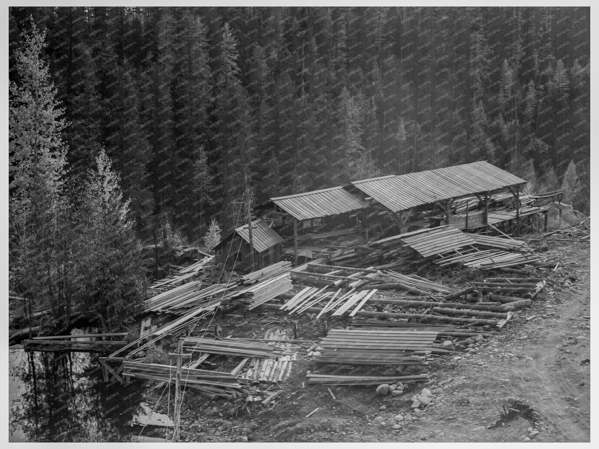 Mission Creek Idaho Mill October 1939 Historical Photo - Available at KNOWOL