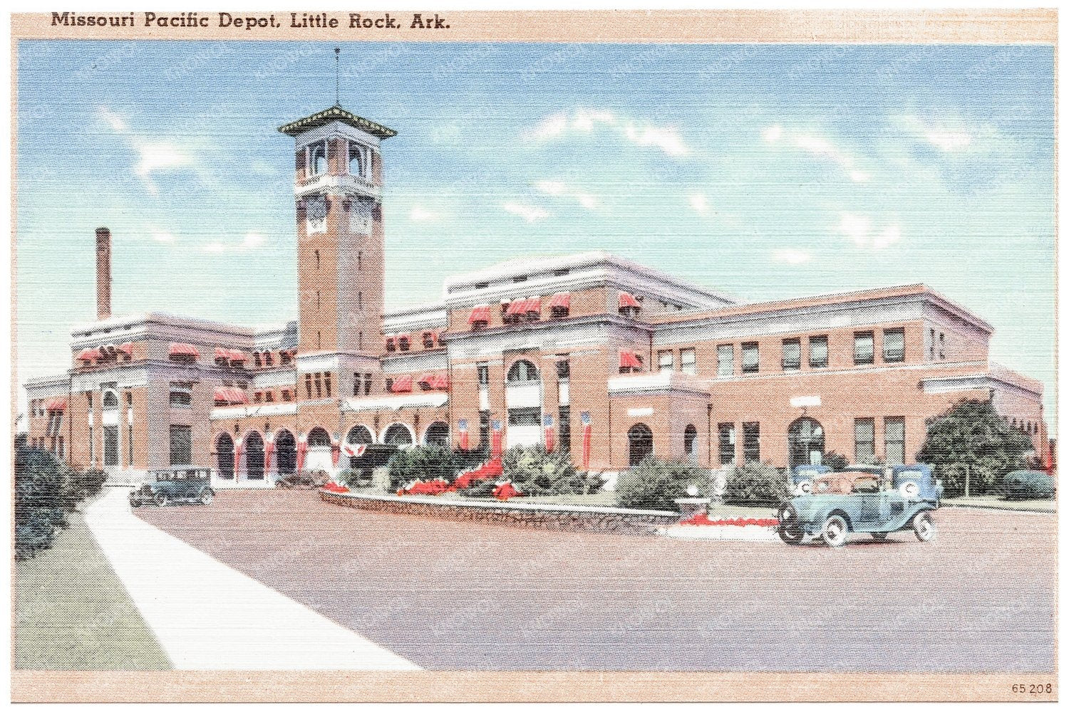 Missouri Pacific Depot Little Rock Arkansas Postcard 1930 - 1945 - Available at KNOWOL