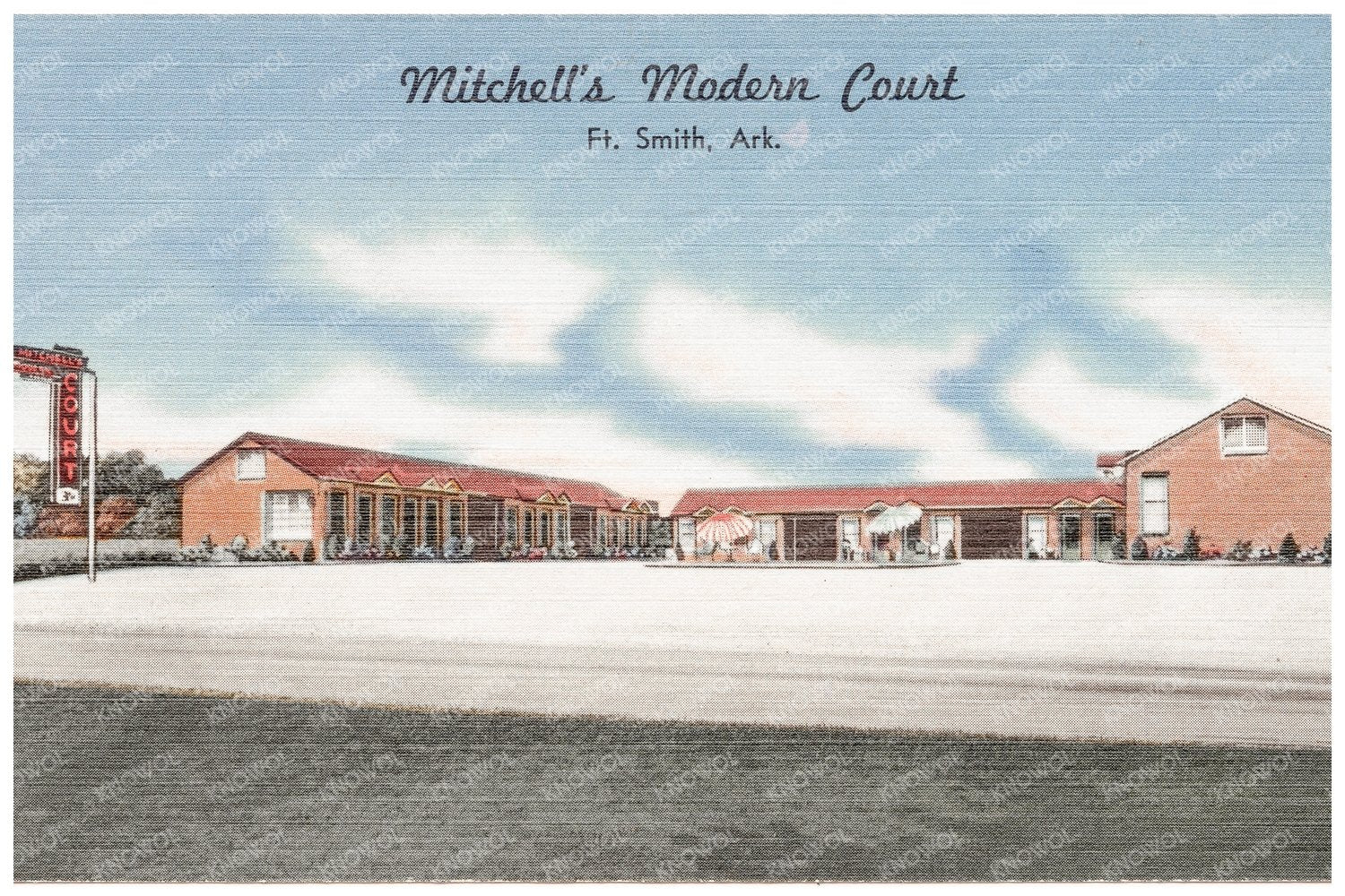 Mitchells Modern Court Fort Smith Postcard 1930 - 1945 - Available at KNOWOL