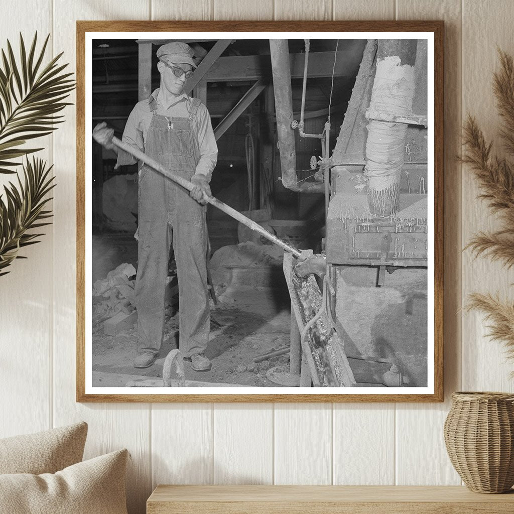 Molten Zinc Flowing from Furnace at Eagle - Picher Plant 1943 - Available at KNOWOL