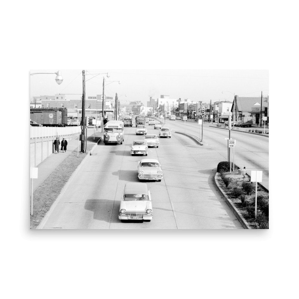 Morning Rush Hour - Maryland Street Scene, 1950s - Available at KNOWOL