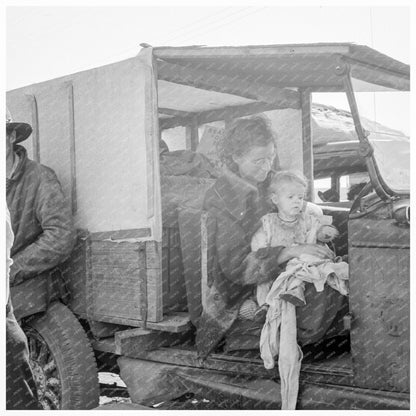 Mother and Baby on Tulelake Road California 1939 - Available at KNOWOL