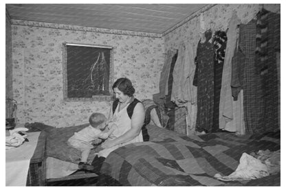 Mother and Child in Crowded Bedroom Dickens Iowa 1936 - Available at KNOWOL