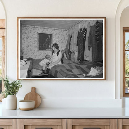 Mother and Child in Crowded Bedroom Dickens Iowa 1936 - Available at KNOWOL