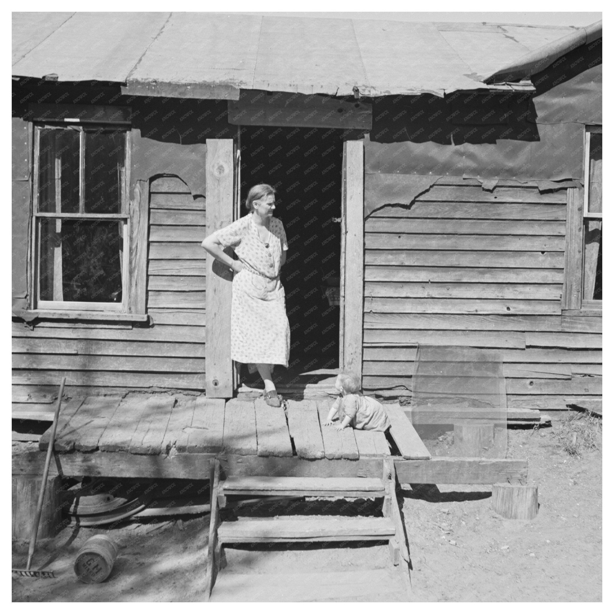 Mother and Child in Gibbs City Michigan May 1937 - Available at KNOWOL