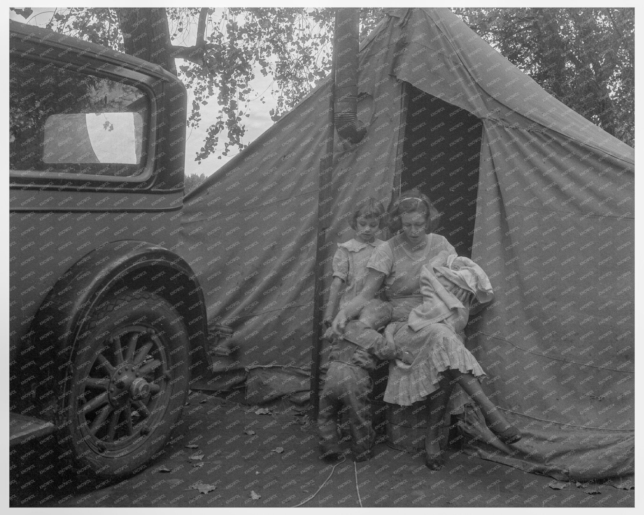 Mother and Children in California Squatter Camp 1936 - Available at KNOWOL