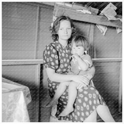 Mother and Sick Baby in 1939 Farm Security Camp California - Available at KNOWOL