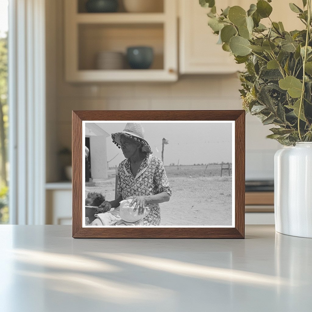 Mother with Knife and Cabbage on Missouri Farm 1938 - Available at KNOWOL