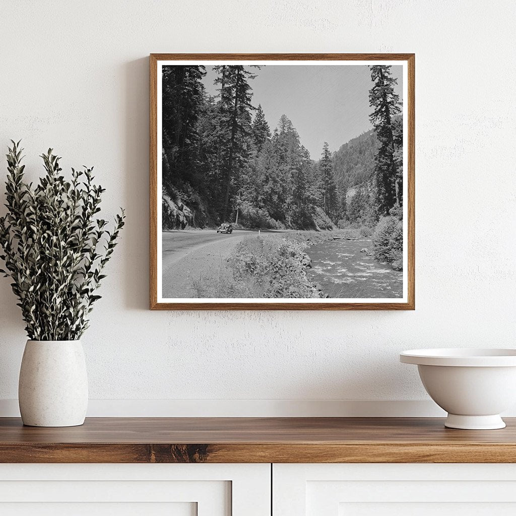 Mountain Stream by Highway Willamette National Forest 1942 - Available at KNOWOL