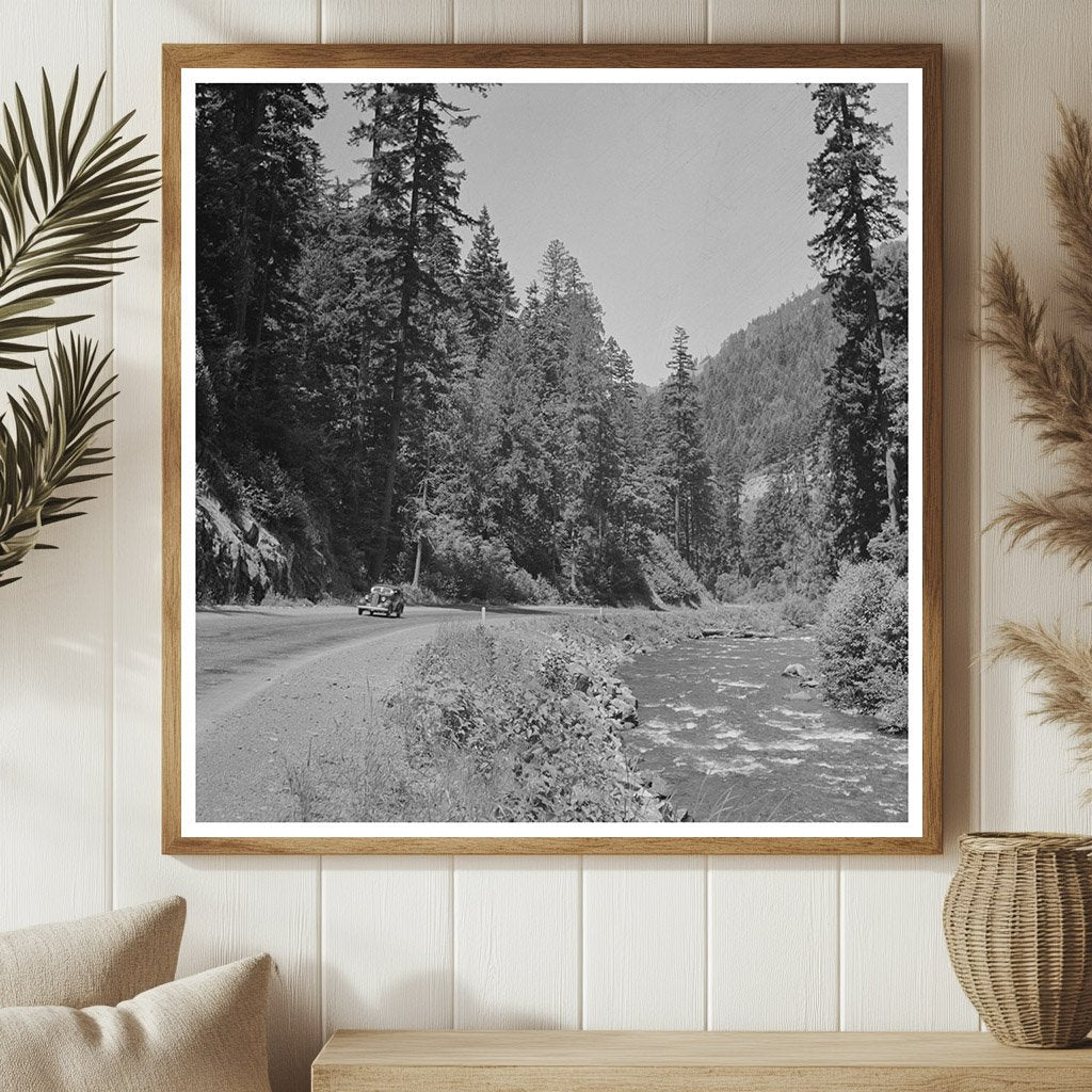 Mountain Stream by Highway Willamette National Forest 1942 - Available at KNOWOL