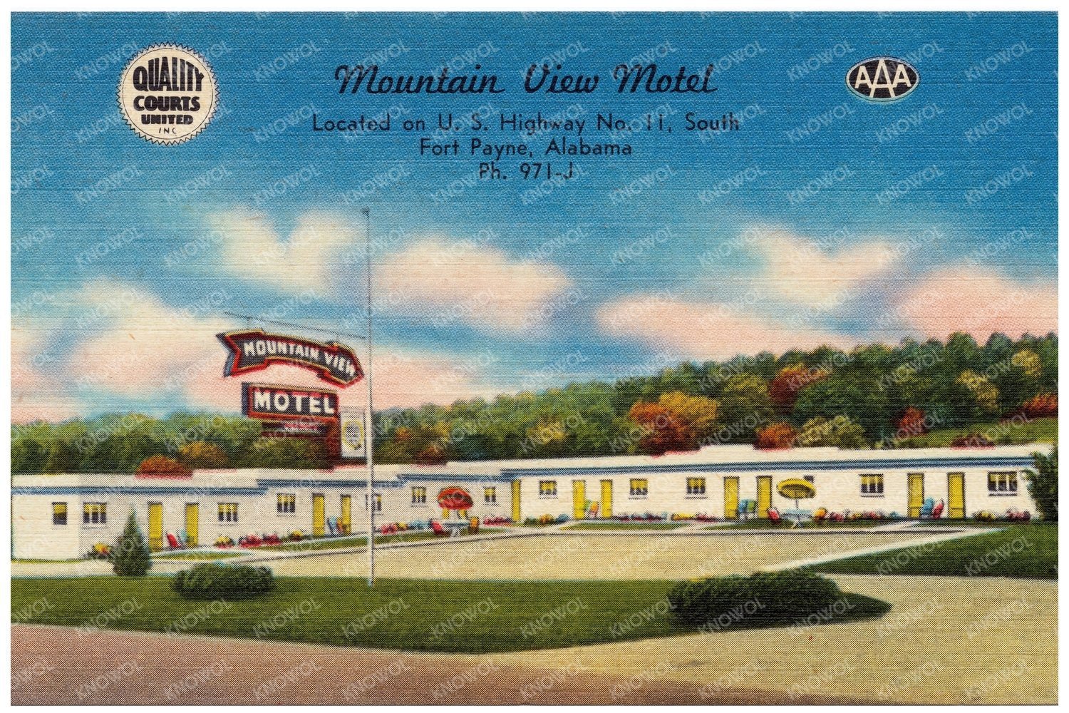 Mountain View Motel Postcard 1930 - 1945 Vintage Travel Culture - Available at KNOWOL