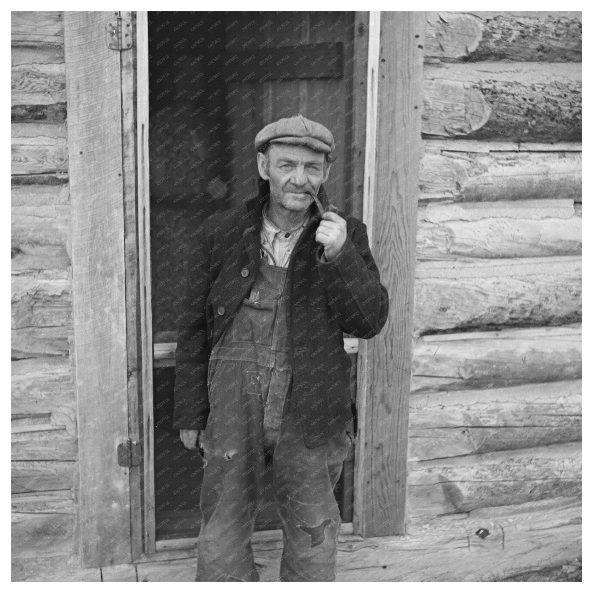 Mr. Bodray in Front of His House Tipler Wisconsin 1937 - Available at KNOWOL