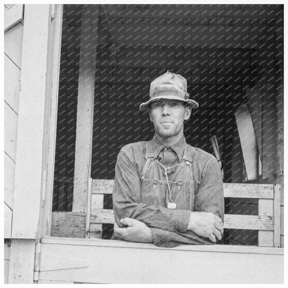 Mr. Granger at Barn Doorway Yamhill County Oregon 1939 - Available at KNOWOL