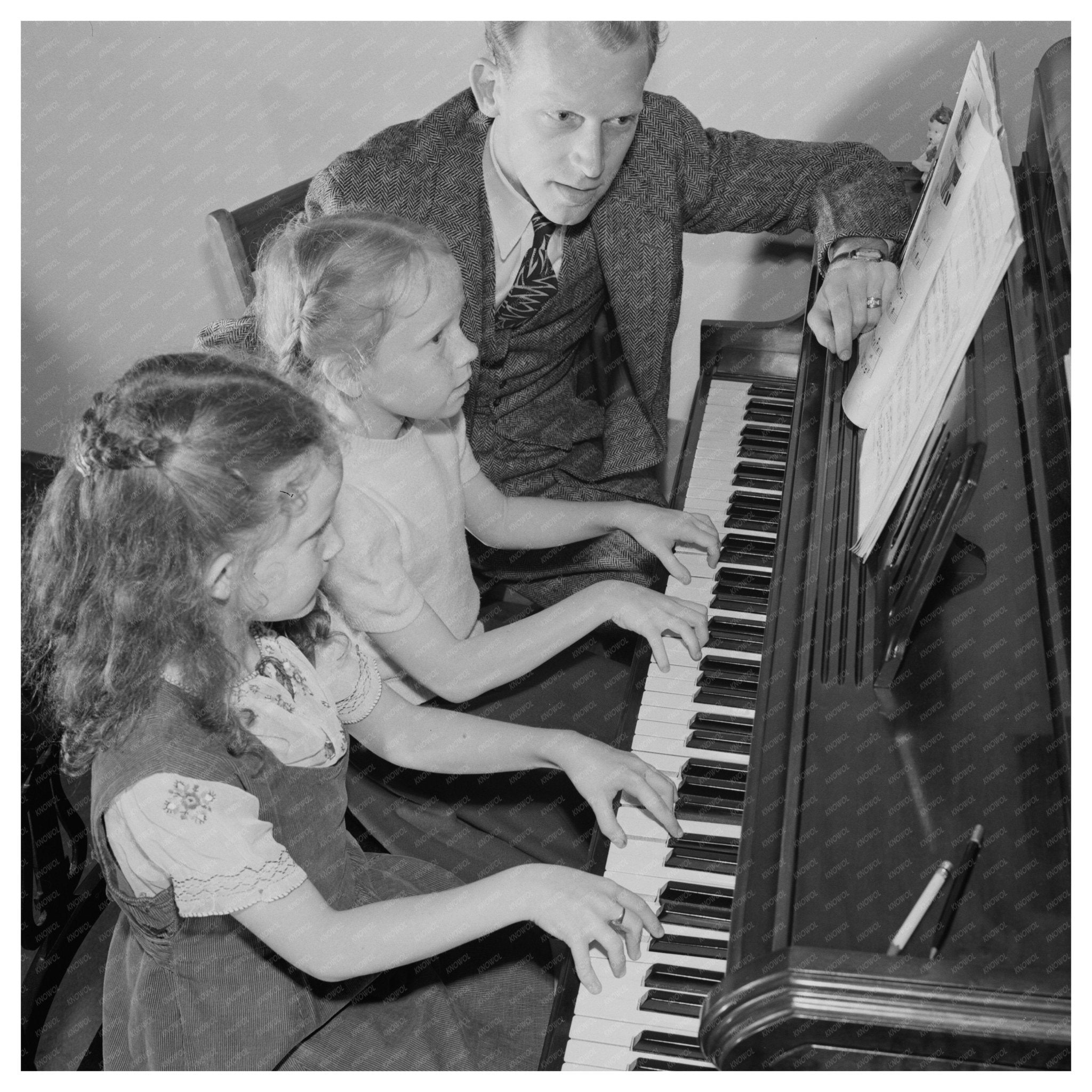 Mr. Haite Music Lesson at Church of the Good Shepherd 1944 - Available at KNOWOL