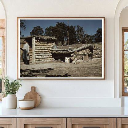 Mr. Leatherman Exiting Dugout Home Pie Town NM 1940 - Available at KNOWOL