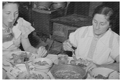 Mrs. Browning and Daughter Dining at Home May 1941 - Available at KNOWOL