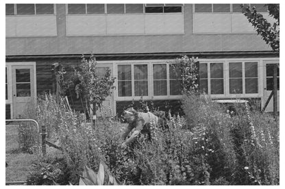 Mrs. Carl Bjorkquist in Flower Garden Yuba City 1942 - Available at KNOWOL