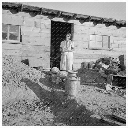 Mrs. Dougherty in Doorway of Basement House 1939 Oregon - Available at KNOWOL