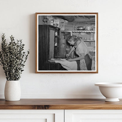 Mrs. Faro Caudill Ironing in Pie Town New Mexico 1940 - Available at KNOWOL