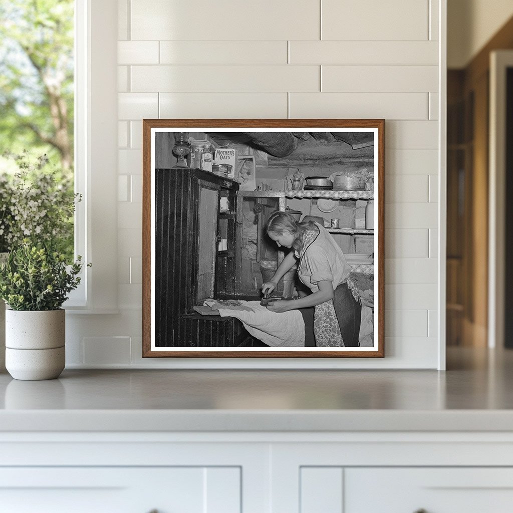 Mrs. Faro Caudill Ironing in Pie Town New Mexico 1940 - Available at KNOWOL