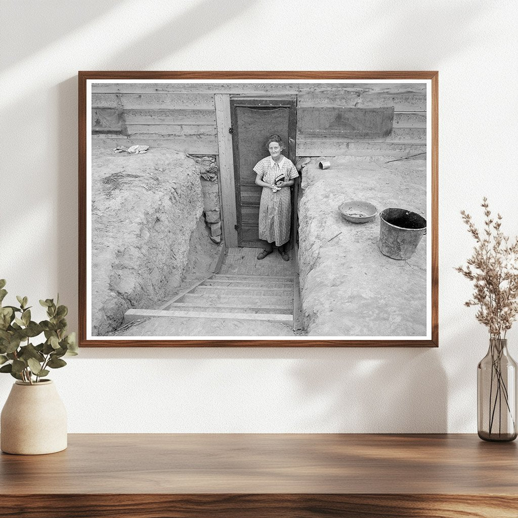 Mrs. Free in Basement Dugout Home Dead Ox Flat Oregon 1939 - Available at KNOWOL