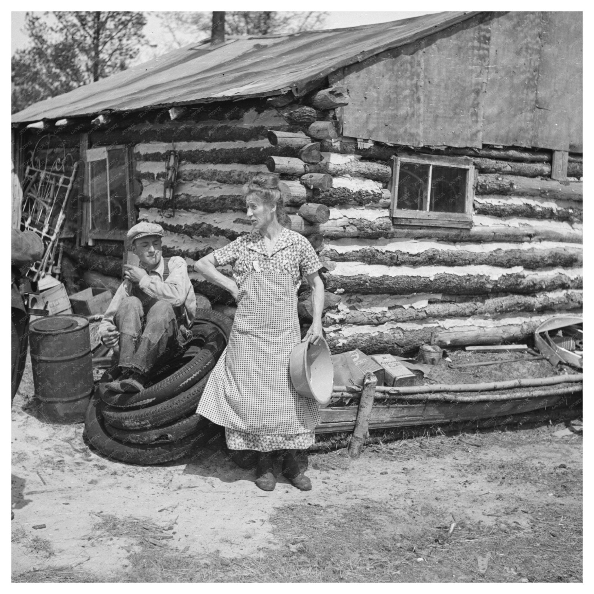 Mrs. Hale and Son by Farmhouse Black River Falls 1937 - Available at KNOWOL