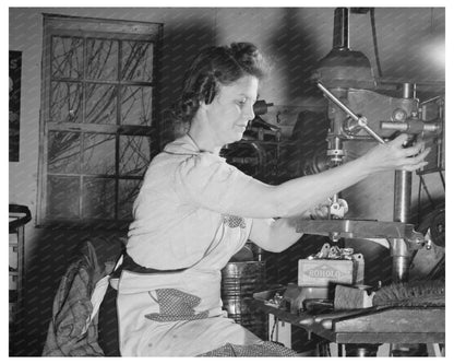 Mrs. Hazel Wheeler Working with Electric Terminals 1942 - Available at KNOWOL