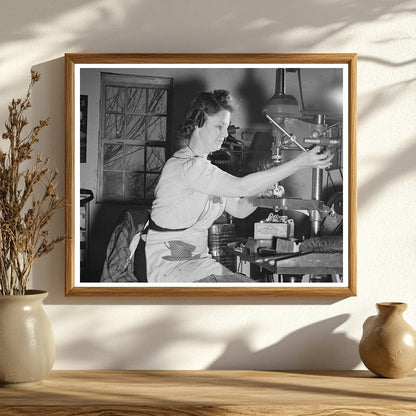 Mrs. Hazel Wheeler Working with Electric Terminals 1942 - Available at KNOWOL