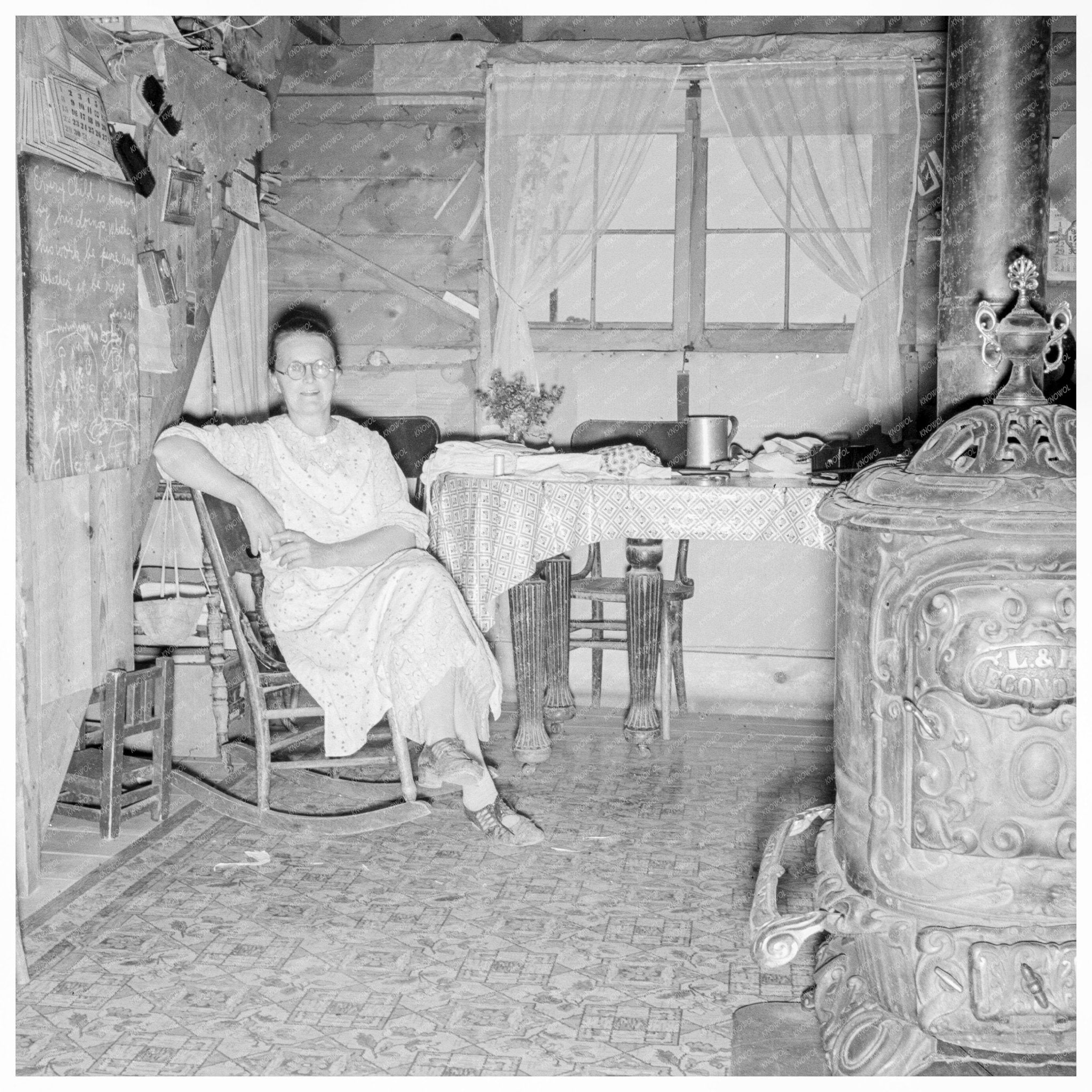 Mrs. Hull in One - Room Dugout Dead Ox Flat Oregon 1939 - Available at KNOWOL