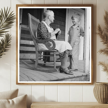 Mrs. Myrtle Ormsbee Knitting with Grandson 1940 - Available at KNOWOL